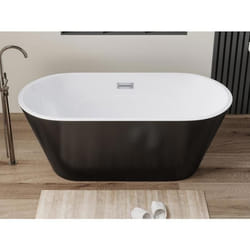 Baignoire îlot design - 201 L - 150 x 70 x 58 cm - Noire - TWIGGY