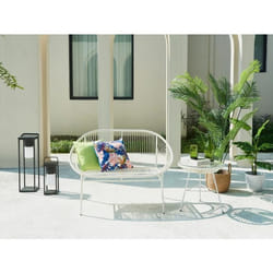 Banc de jardin en fils de résine tressés - Blanc - ALIOS III de MYLIA