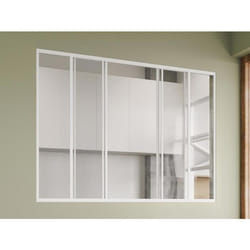Verrière coulissante en aluminium thermolaqué blanc 180x130 cm - RAVENA