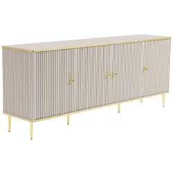 Buffet avec 4 portes en MDF et acier - Beige et doré - SINEAD de Pascal MORABITO