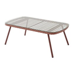 Table basse de jardin en résine tressée - Terracotta - LOUSINI de MYLIA