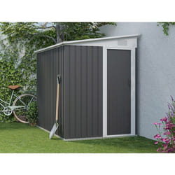 Vente-unique - Abri De Jardin Métal Adossé En Acier Galvanisé Anthracite 3,15 M² - Daxton
