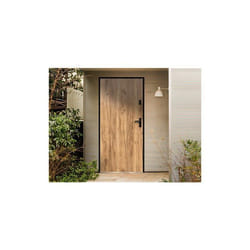 Vente-unique - Porte D'Entrée En Acier Pleine H207 X L100 Cm Effet Chêne - Poussant Gauche - Agueda