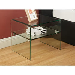 Lot de 2 tables de chevet - 1 niche - Verre trempé - STILEOS