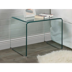 Vente-unique - Lot De 2 Tables De Chevet - Verre Trempé Courbé - Suzana