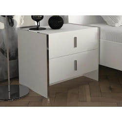 Lot de 2 tables de chevet 2 tiroirs - Blanc - CADEBA