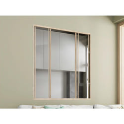 Verrière Coulissante En Aluminium Thermolaqué Naturel Clair 120x130 Cm - Ravena