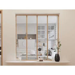 Verrière atelier en aluminium thermolaqué - 120x130 cm - Naturel clair - BAYVIEW