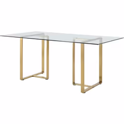 Laissez place à la légèreté et la lumière grâce à la table NILESA. Avec son plateau en verre trempé, la table s'intégrera fac ...