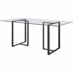 Laissez place à la légèreté et la lumière grâce à la table NILESA. Avec son plateau en verre trempé, la table s'intégrera fac ...