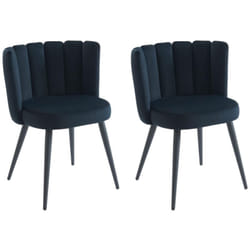 Lot de 2 chaises en velours et métal - Noir - pranila de Pascal Morabito