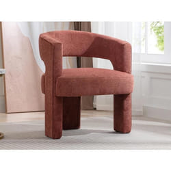 Fauteuil en tissu texturé terracotta FONTANOVA