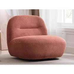Fauteuil pivotant en tissu texturé terracotta POZETI