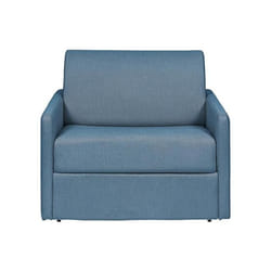 Fauteuil convertible express en tissu bleu - Matelas 14 cm CALIFE