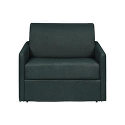 Fauteuil convertible express en tissu vert sapin - Matelas 14 cm CALIFE