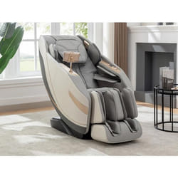 Fauteuil massant en simili - Système zero gravité - Gris - MOWATA