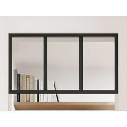 Imposte atelier en aluminium thermolaqué - L73 x H40 cm - Noir - BAYVIEW