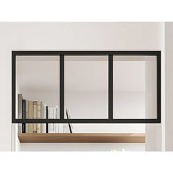 Imposte atelier en aluminium thermolaqué - L83 x H40 cm - Noir - BAYVIEW