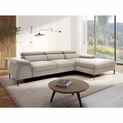 Canapé dangle droit convertible droit en velours beige SEPINA de Pascal Morabito