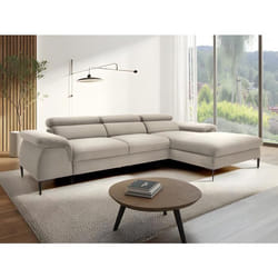 Canapé dangle droit convertible droit en velours beige SEPINA de Pascal Morabito
