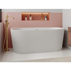 Vente-unique ZELINA Free-standing bathtub 250 L Ovale Acrylique Blanc