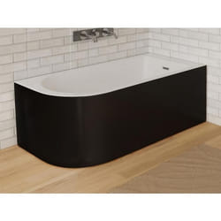 Baignoire dangle - 201L - 150 x 75 x 58 cm - Noir brillant - Angle droit - ANIKA
