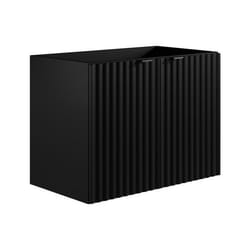Meuble sous vasque suspendu strié - Noir - L80 cm - ZILGA