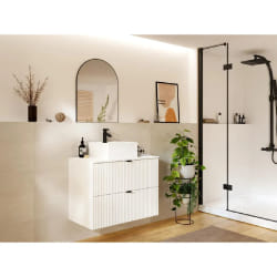 Vente-Unique Meuble sous vasque ZEVINI blanc 80 cm