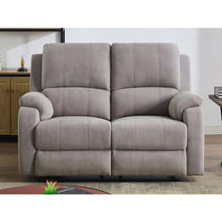Canapé 2 places relax en microfibre gris clair BRODY