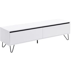 Meuble tv avec 2 portes en mdf et acier - Blanc et Noir - abuja de Pascal Morabito
