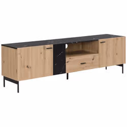 Avec le meuble TV LIOMENA, vous n'aurez plus à choisir entre sobriété et modernité ! En effet, sa combinaison de bois naturel ...