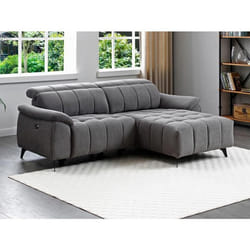 Canapé dangle droit relax électrique en tissu texturé gris CELTIMO