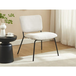 Vente-unique - Fauteuil En Velours Côtelé Beige Lovunia De Maison Céphy