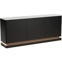 Buffet 3 portes avec LEDs en mdf - Noir et effet marbre blanc - devika de Pascal Morabito