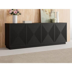 Buffet avec 4 portes en MDF - Noir - MEZULIA