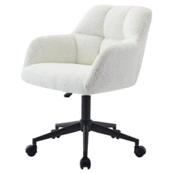 Pascal Morabito - Chaise de bureau - Tissu bouclette - Blanc et noir - Hauteur réglable - pega de