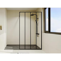 Paroi de douche à litalienne style industriel - 120 x 200 cm - ATALIA II