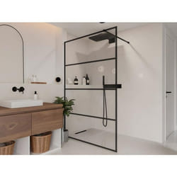 Paroi de douche à litalienne style industriel - 120 x 200 cm - INAYA II