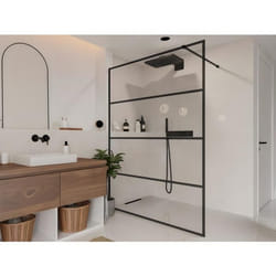 Paroi de douche à litalienne style industriel - 140 x 200 cm - INAYA II