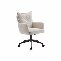 Chaise de bureau - Velours côtelé - Crème et noir - Hauteur réglable - BATARU de Pascal Morabito