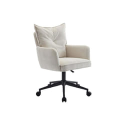 Chaise de bureau - Velours côtelé - Crème et noir - Hauteur réglable - BATARU de Pascal Morabito