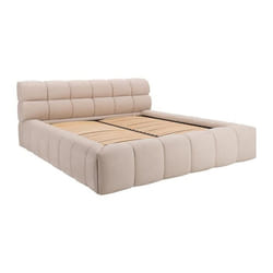 Lit coffre 180 x 200 cm - Tissu - Beige - FORVIK II de Pascal Morabito