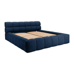 Lit coffre 180 x 200 cm - Tissu - Bleu nuit - FORVIK II de Pascal Morabito