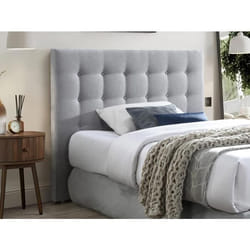 Tête de lit capitonnée 140 cm - Tissu - Gris clair - FRANCESCO