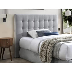 Tête de lit capitonnée 160 cm - Tissu - Gris clair - FRANCESCO