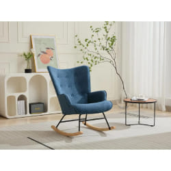VENTE-UNIQUE ELMINA Fauteuil Bascule - Bleu