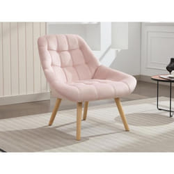 Fauteuil en velours rose LUOSTO