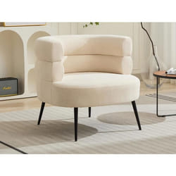 Fauteuil en tissu beige CAMEDO