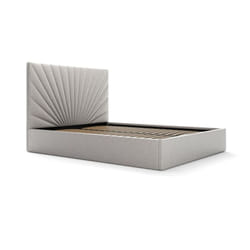 Lit coffre 140 x 190 cm - Tissu - Gris clair - rilioda de Pascal Morabito