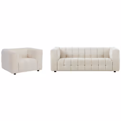 Envie d'un canapé moderne et élégant ? Laissez-vous séduire par le modèle LERICI et son revêtement en tissu bouclette ultra-t ...